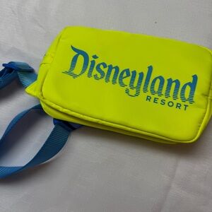 Disneyland Resorts Neon Yellow and Blue 9x5 Belt Bag